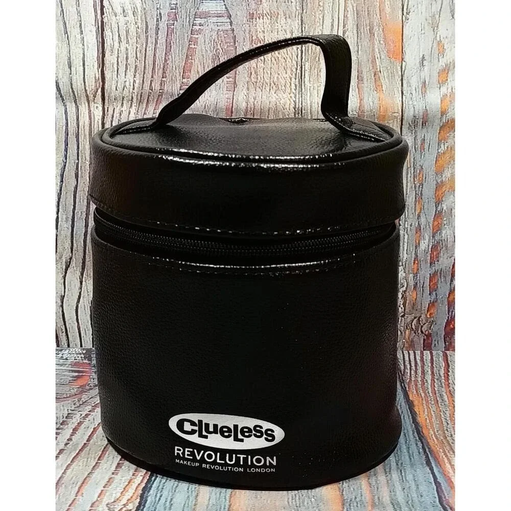 Clueless x Revolution Makeup London Black Faux Leather Vanity Cosmetic Bag Case
